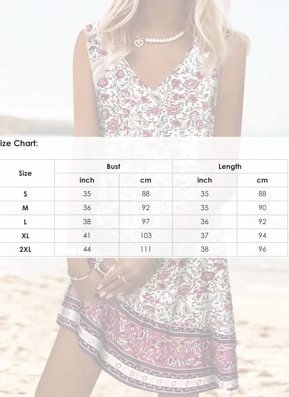 Women's Summer Dresses Sleeveless V Neck Shift Floral Print Boho Mini Dress Vacation Beach Casual Dress