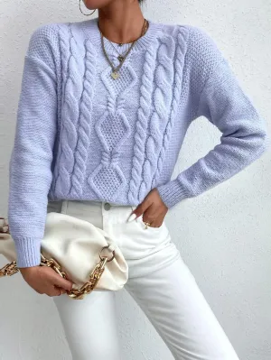 Women's Sweater Cable Knit Drop Shoulder Sweater Sweater for Women(Medium)