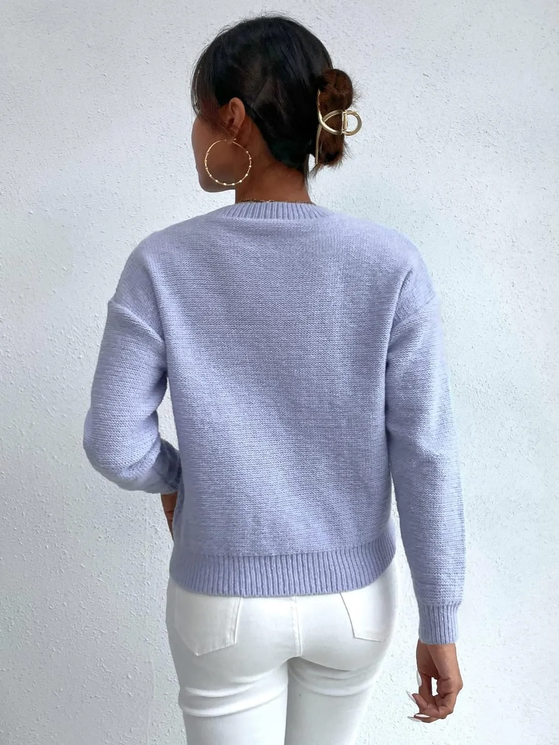 Women's Sweater Cable Knit Drop Shoulder Sweater Sweater for Women(Medium)