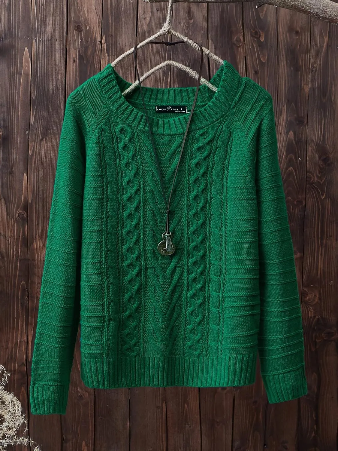 Women's Sweater Cable Knit Raglan Sleeve Sweater Sweater for Women