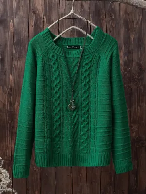 Women's Sweater Cable Knit Raglan Sleeve Sweater Sweater for Women
