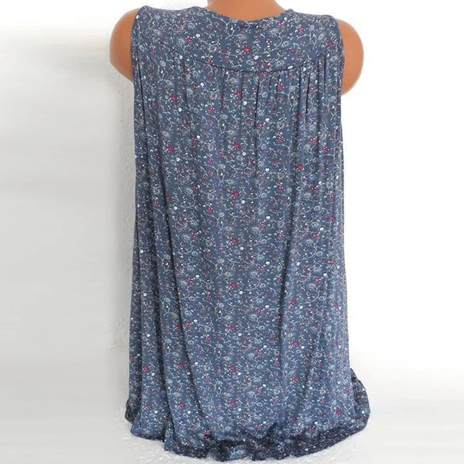 Womens Tank Tops V Neck Floral Printed Shirts Casual Loose Fit Sleeveless Shirts Cute Summer Beach Boho Tank Tees
