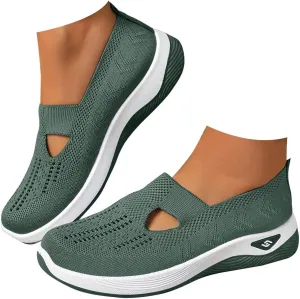Womens Walking Shoes Slip On Sneakers Casual Comfortable Mesh Tennis Shoes Arch Support Non-Slip Orthopedic Sneakers