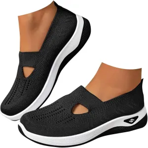 Womens Walking Shoes Slip On Sneakers Casual Comfortable Mesh Tennis Shoes Arch Support Non-Slip Orthopedic Sneakers