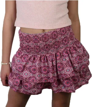 Women's Y2k Ruffle Fairy Skirt Floral Striped Gingham Flowy Mini Skirt Stretchy Waist Layered Pleated Short Skirts