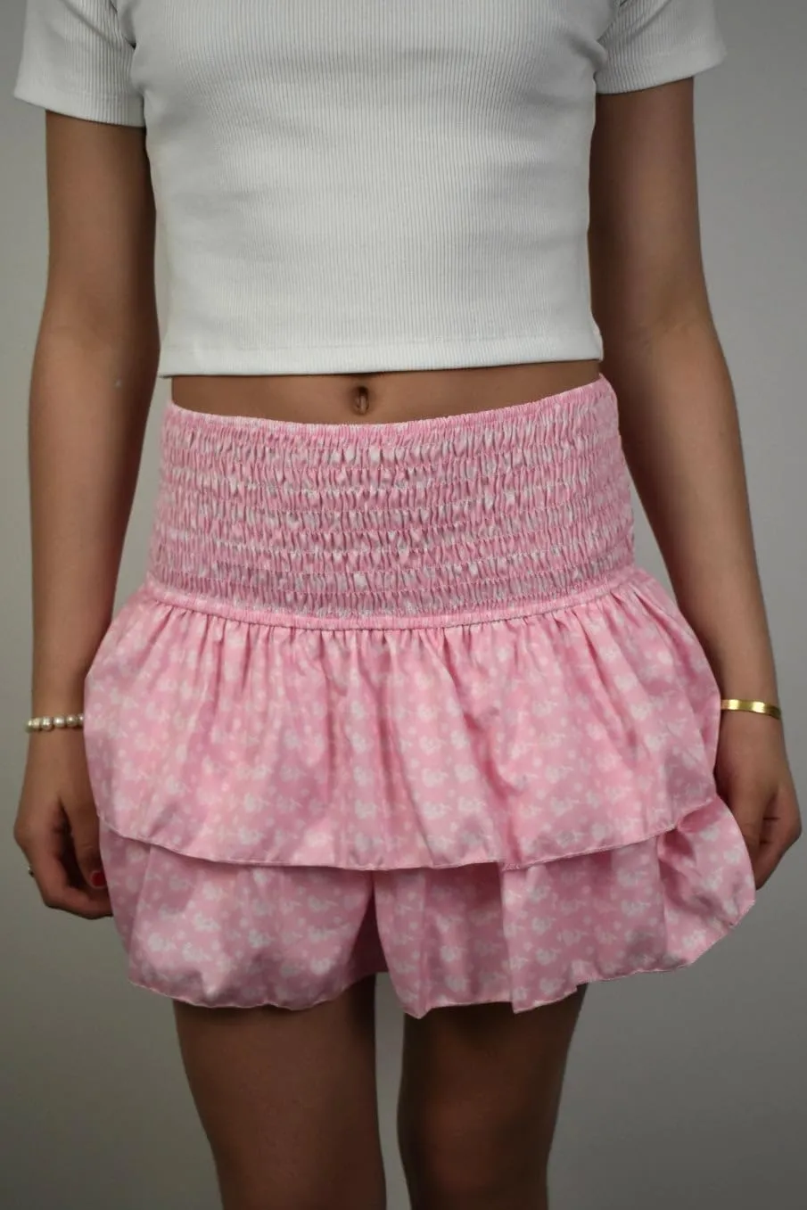 Women's Y2k Ruffle Fairy Skirt Floral Striped Gingham Flowy Mini Skirt Stretchy Waist Layered Pleated Short Skirts