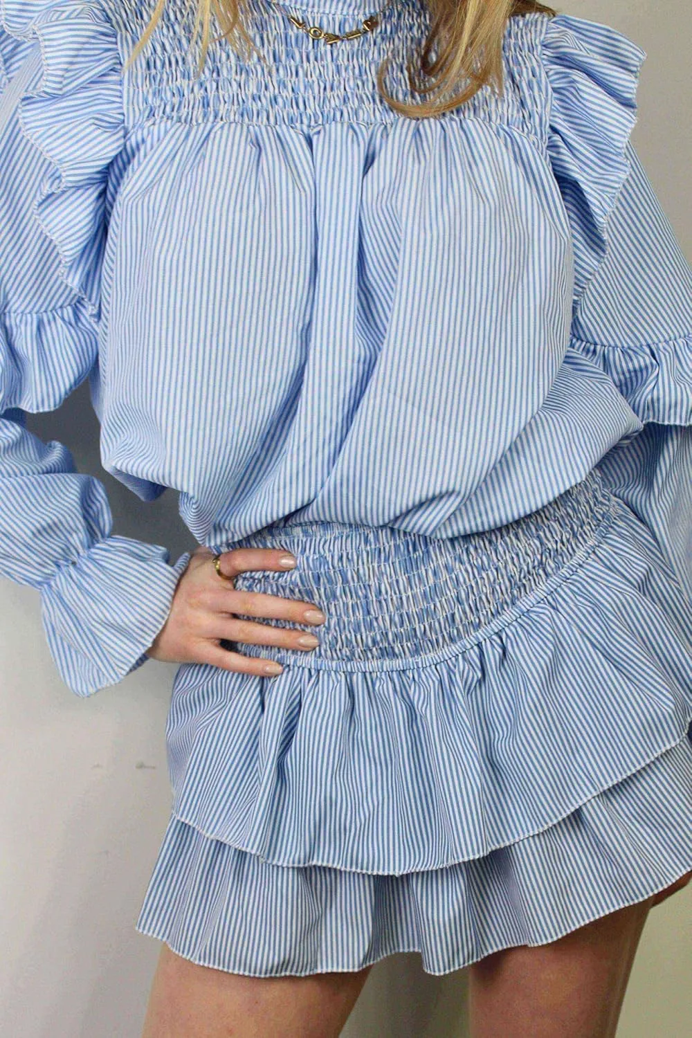 Women's Y2k Ruffle Fairy Skirt Floral Striped Gingham Flowy Mini Skirt Stretchy Waist Layered Pleated Short Skirts