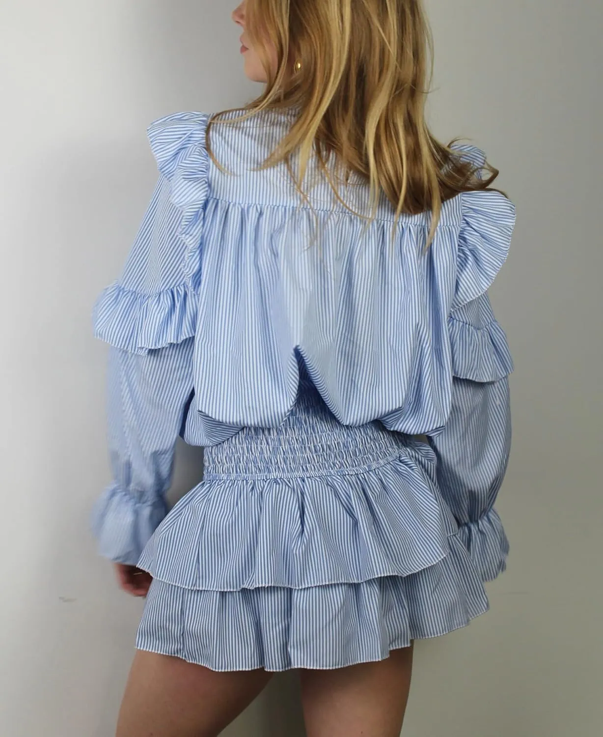 Women's Y2k Ruffle Fairy Skirt Floral Striped Gingham Flowy Mini Skirt Stretchy Waist Layered Pleated Short Skirts