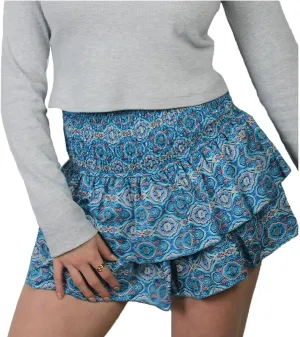 Women's Y2k Ruffle Fairy Skirt Floral Striped Gingham Flowy Mini Skirt Stretchy Waist Layered Pleated Short Skirts
