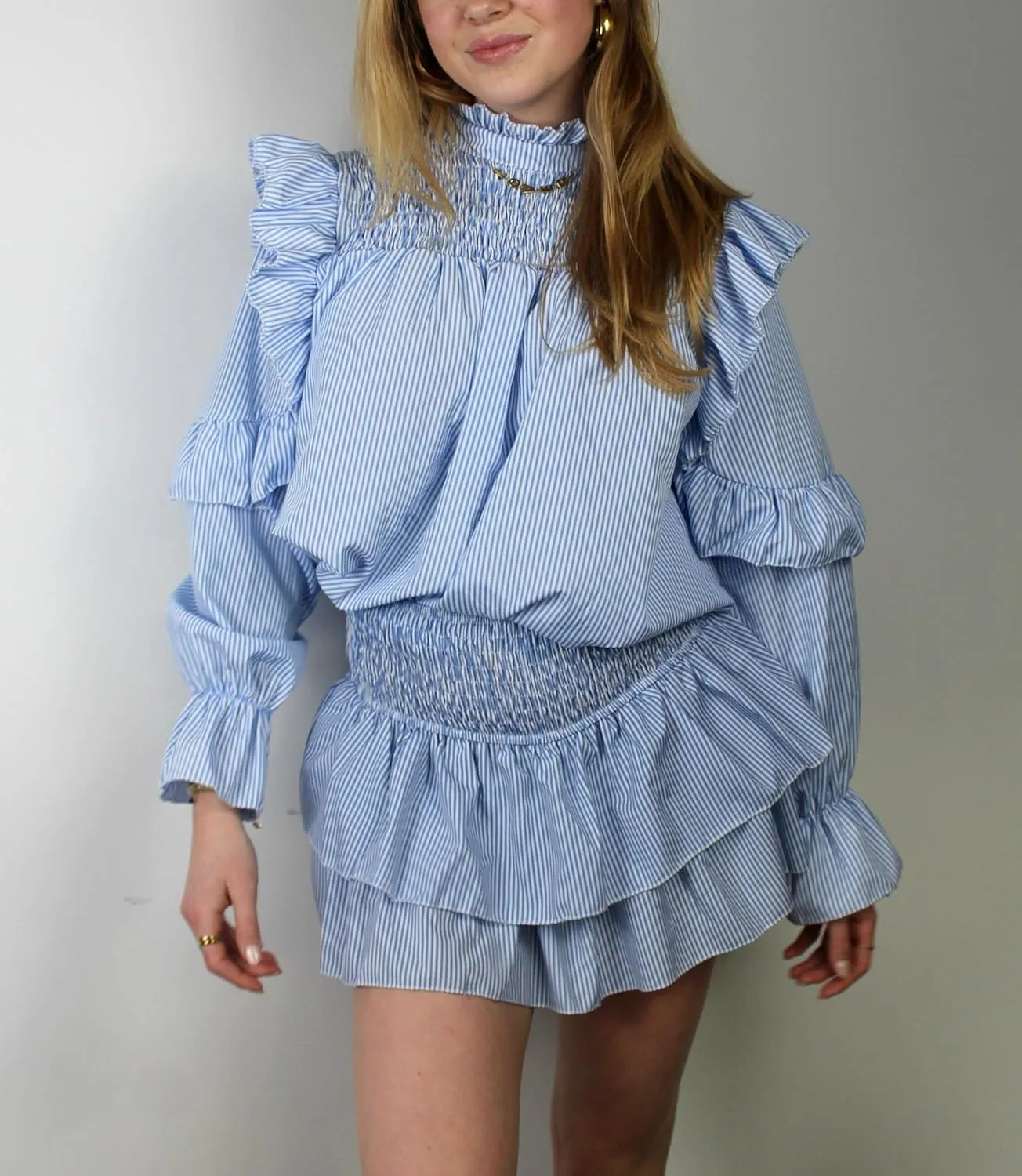 Women's Y2k Ruffle Fairy Skirt Floral Striped Gingham Flowy Mini Skirt Stretchy Waist Layered Pleated Short Skirts