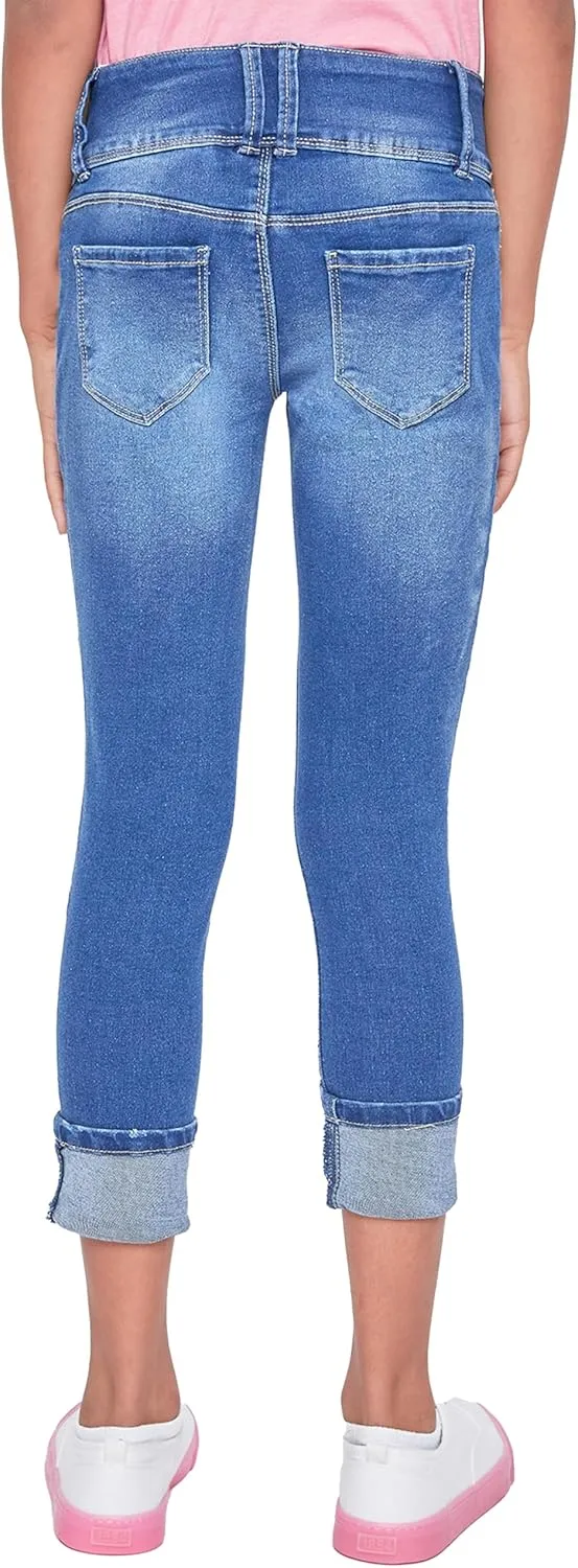 YMI Girls Basic 3 Button Wide Cuff Skinny Jean