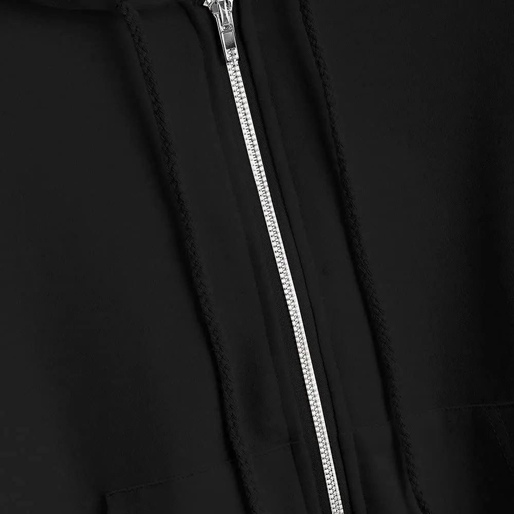 ZAFUL Women's Zip Up Thin Hoodies Long Sleeve Casual Plaid Hoodie Jacket Drop Shoulder Cropped Hooded Sweatshirt