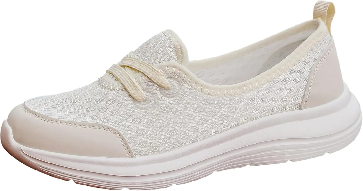 ZSpzx Women's Walking Shoes with Arch Support Air Cushion Mesh Lace Up Breathable Quick Dry Casual Shoes Athletic Running Jogging Comfortable Closed Toe Lightweight Sneakers for Gym Travel Daily Wear