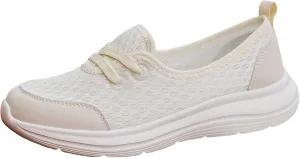ZSpzx Women's Walking Shoes with Arch Support Air Cushion Mesh Lace Up Breathable Quick Dry Casual Shoes Athletic Running Jogging Comfortable Closed Toe Lightweight Sneakers for Gym Travel Daily Wear