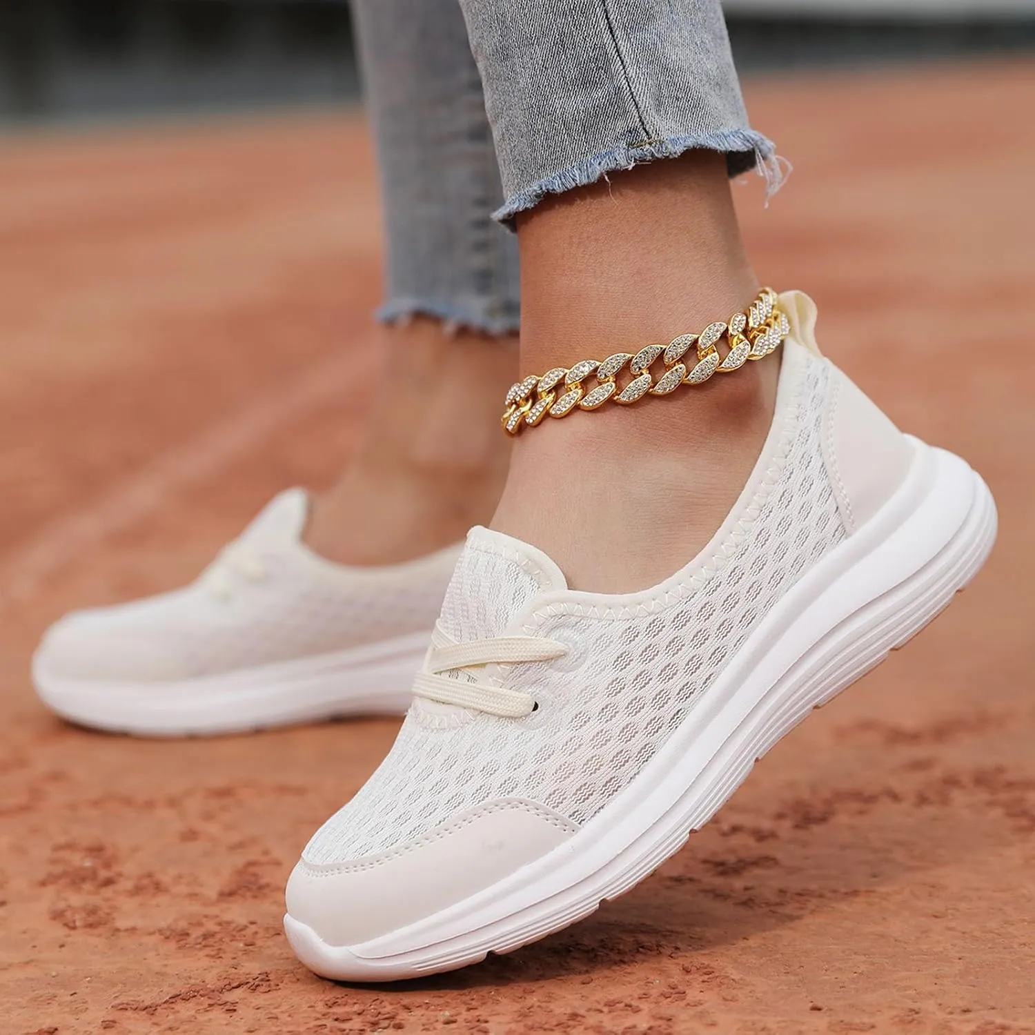 ZSpzx Women's Walking Shoes with Arch Support Air Cushion Mesh Lace Up Breathable Quick Dry Casual Shoes Athletic Running Jogging Comfortable Closed Toe Lightweight Sneakers for Gym Travel Daily Wear